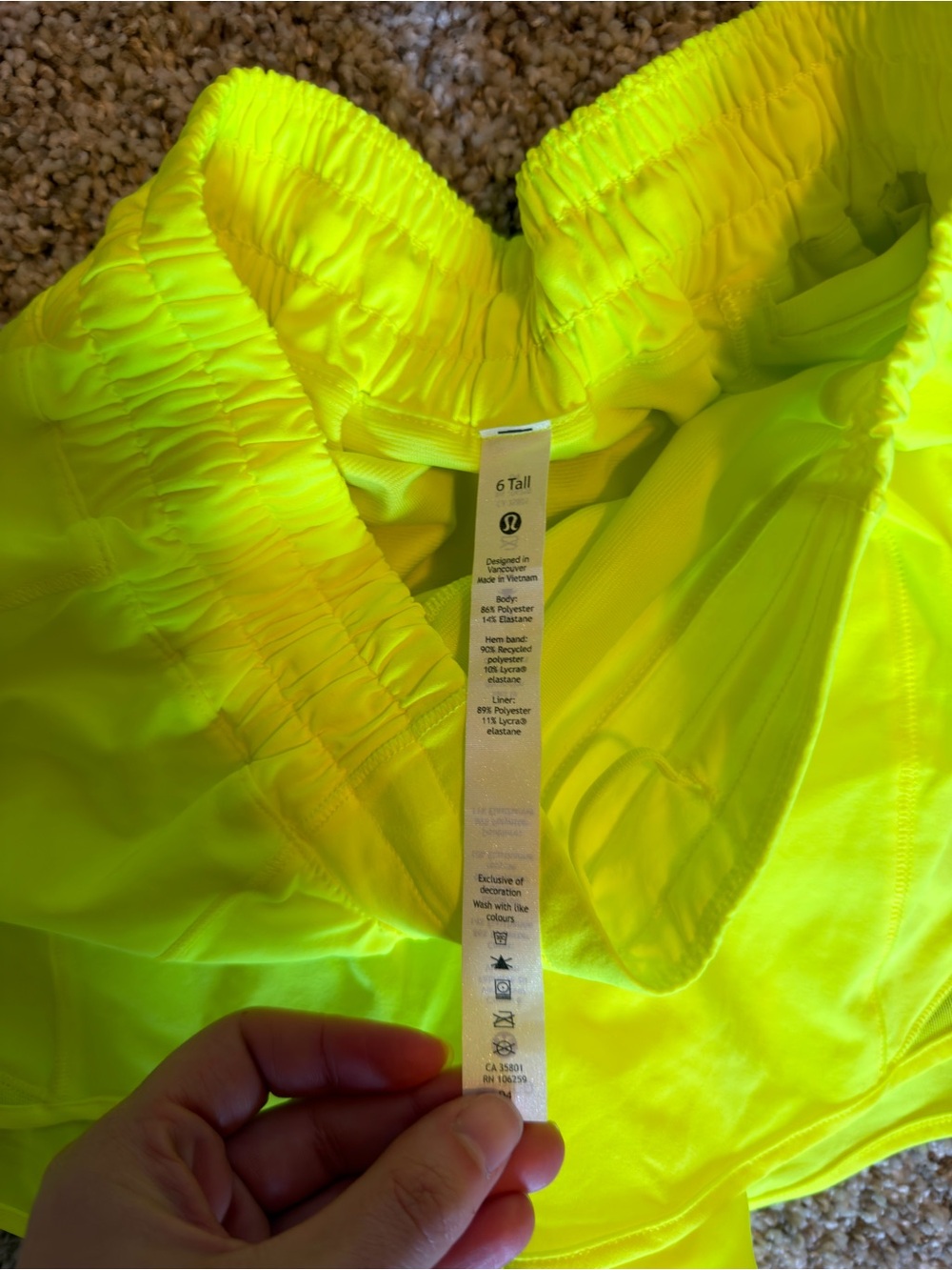 NWT Lululemon Hotty Hot Shorts Neon Yellow - Picture 2 of 4
